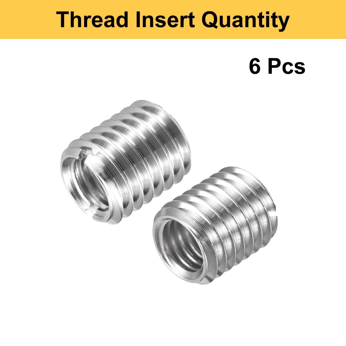 QUARKZMAN 6 Stk Gewindeeinsatz M16 auf M10 x 20mm Edelstahl Einschraubmutter Reduziergewinde Metrische Selbstschneidende Gewindehülse Gewindeadapter für Möbel Reparatur DIY Mechanikbauteile