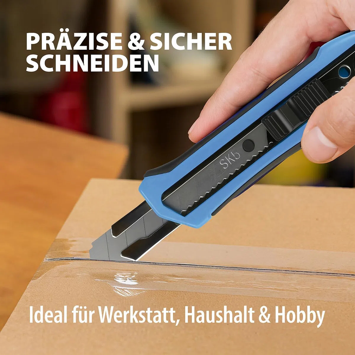 AGT 5er-Set Cuttermesser mit 20 Ersatzklingen aus SK5-Stahl, 18 mm