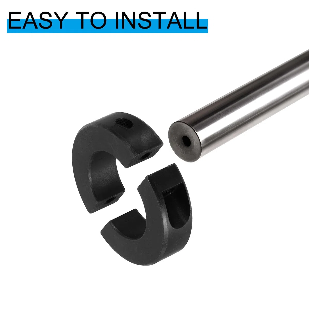 PATIKIL Geteilte Stellringe 12mm Langweilige 28mm OD 11mm Dicke, 4er Pack 45#Aluminiumlegierung Tiefenanschlagringe Klemm mit Gewindestift für die Maschinenbauindustrie, Schwarz
