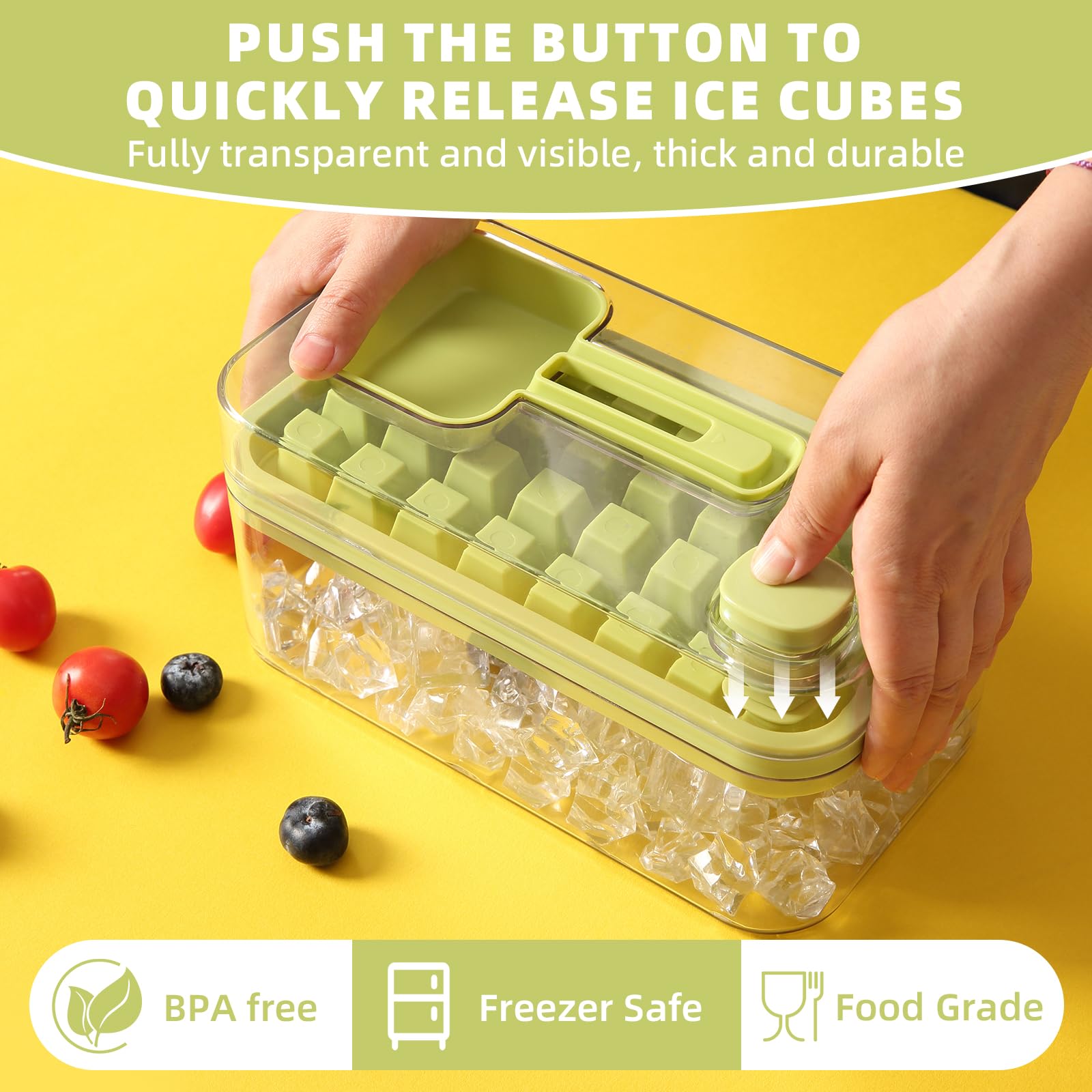 Elevated Ice Cube System with Storage & Scoop