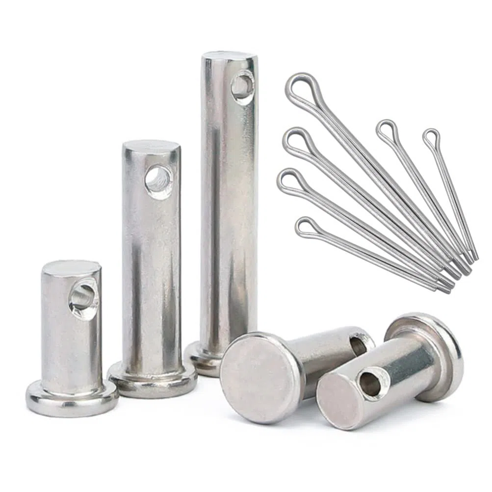 Einloch Gabelbolzen Flachkopf Lastösenbolzen Edelstahl Flach Kopf Scharnierstifte Satz met Splinte (M4×12mm, 10 Satz)