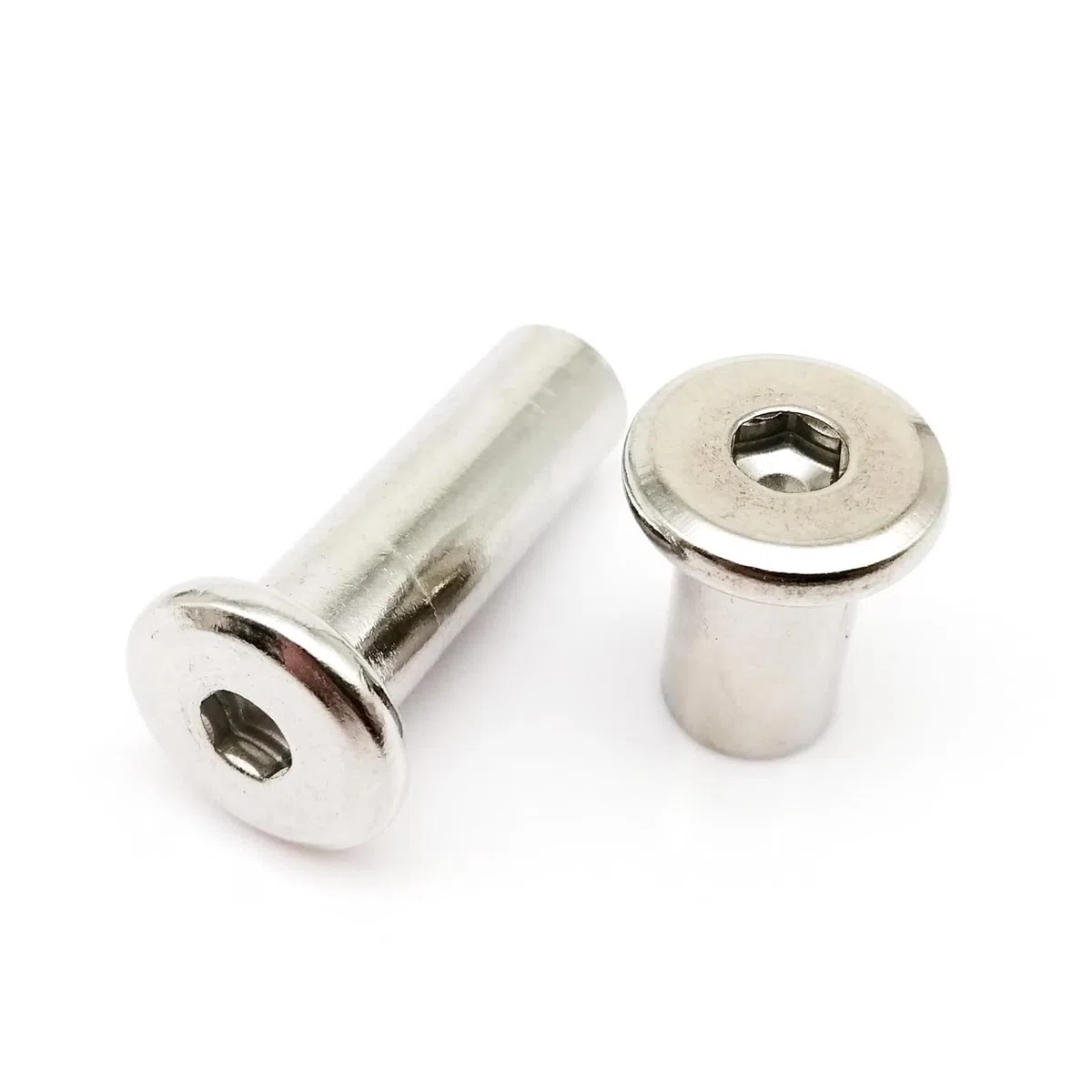 M3 M4 M5 M6 M8 M10 304 Stainless Steel Large Flat Hex Hexagon Socket Head Furniture Rivet Connector Insert Joint Sleeve Cap Nut(M6 10pcs,14mm length)