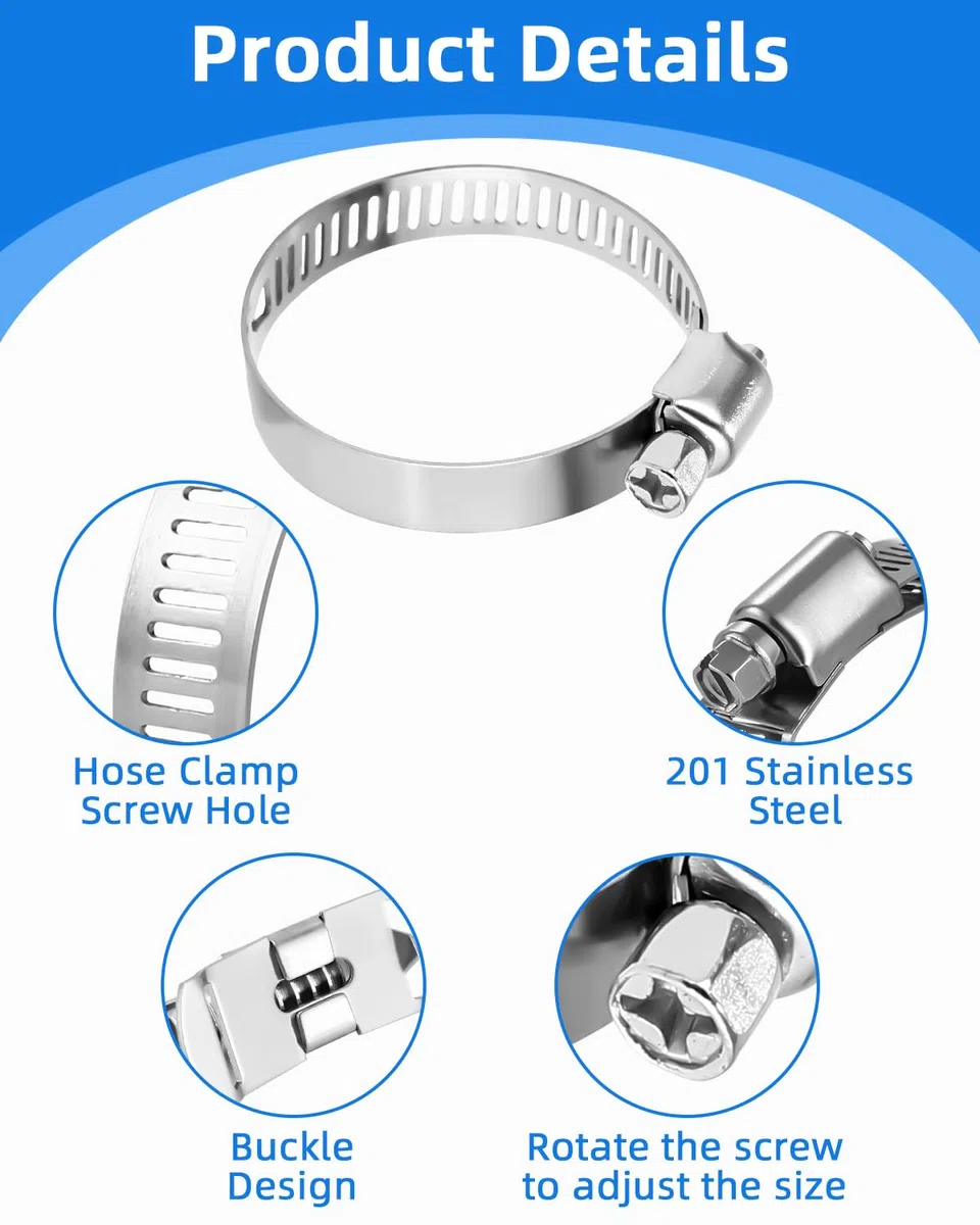 73 Stk Schlauchschellen Set, Einstellbare 6–38 mm Schlauchschelle, Edelstahl Rohrschellen Sortiment, 7 Größen Schlauchklemme für Wasserleitung, Autoleitung,Haus Gas Rohr,Tank