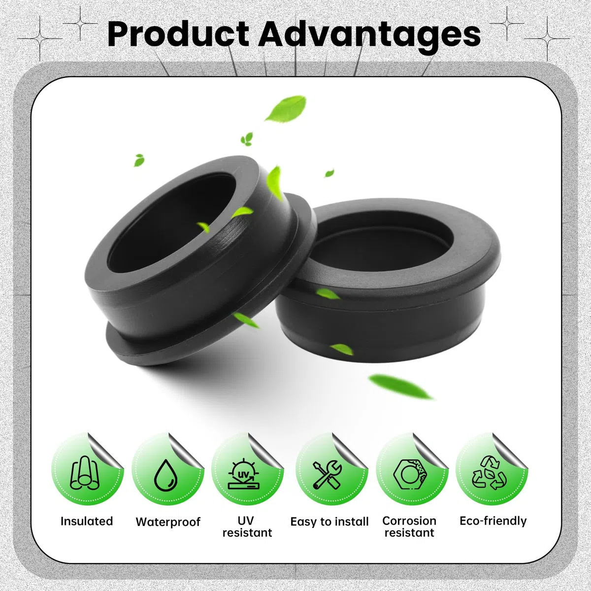 5 Stück Gummitülle Kabeldurchführung, 40mm Bohrloch 30mm ID Rubber Grommet, Schwarze Silikon Top Hat Grommet für Automotive Firewall & Car Wiring Protection