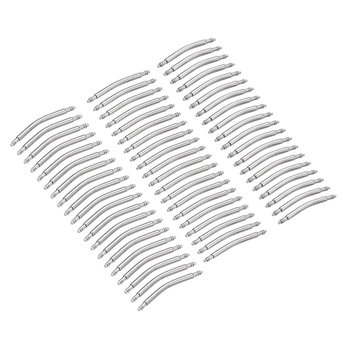 QUARKZMAN 18mm 20mm 22mm Gebogene Federstegstifte 1.8mm Durchmesser Edelstahl Doppelte Flanschspitze Armbandverbindungsstift 60 Stück