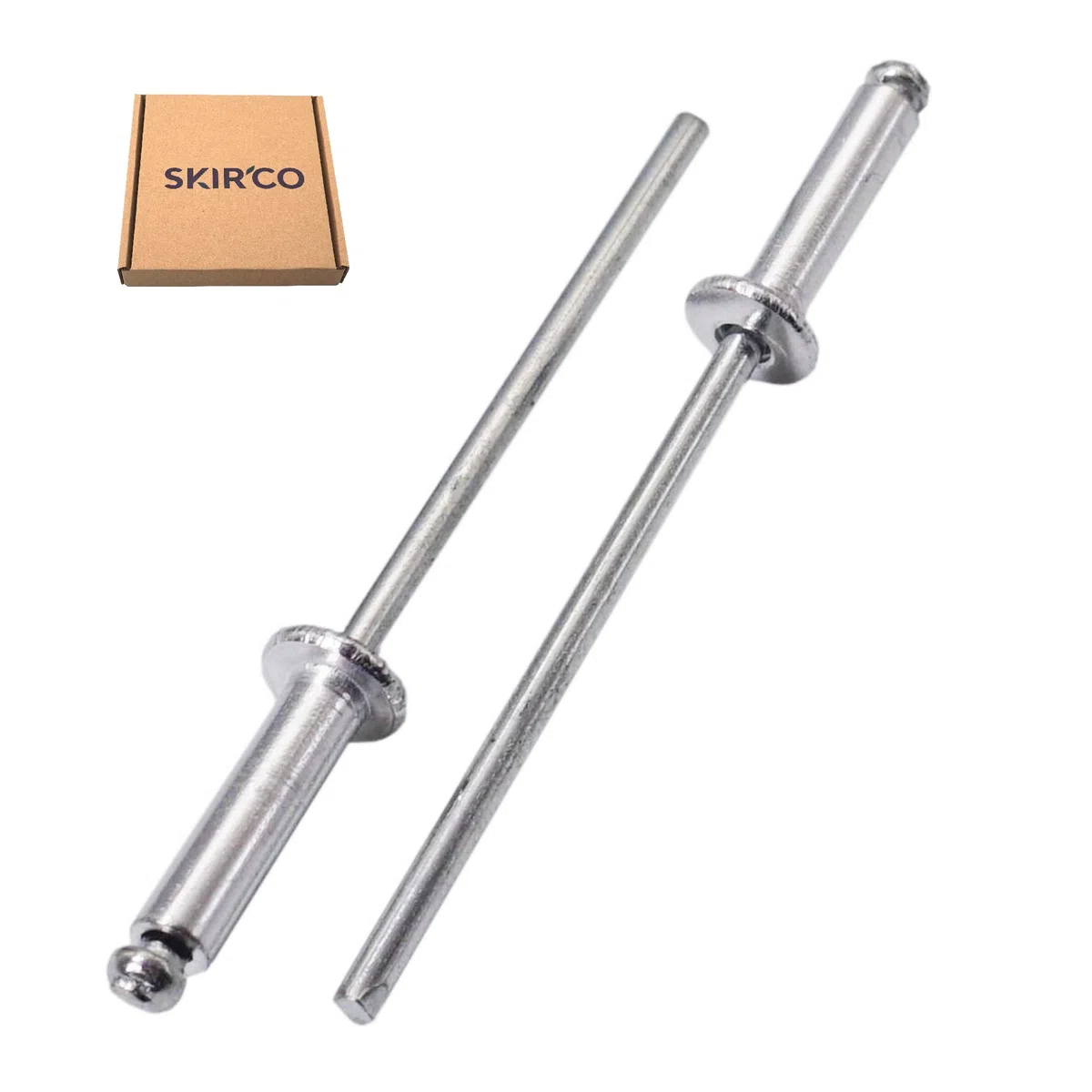 SKIR'CO (100 Stück) Aluminium Blindnieten 3,0 x 16 mm Stahldorn Popnieten Kuppelkopf DIN 7337 Nieten