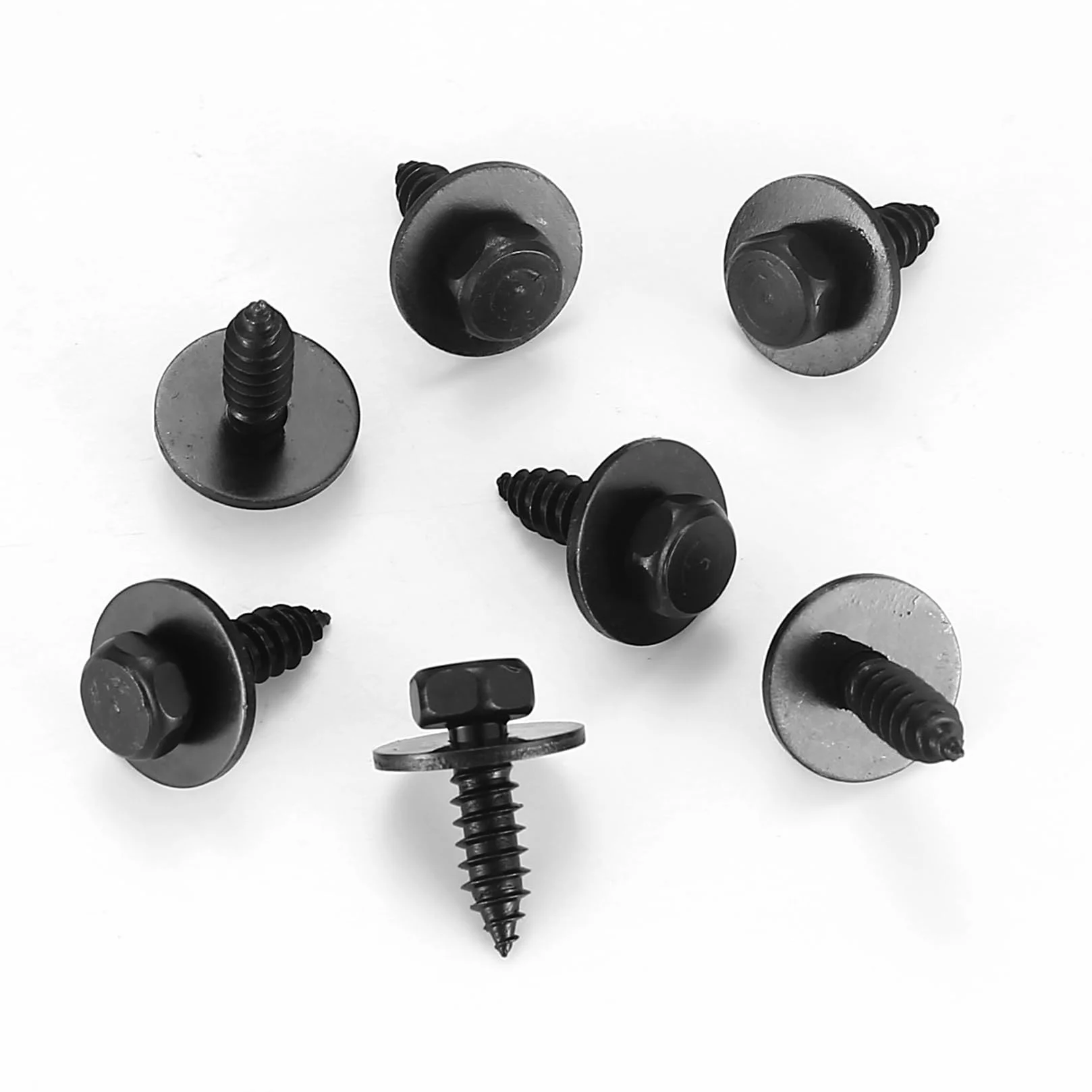 55 Stk Sechskantkopfschraube Blechschrauben mit Dichtung, 5,5-6 mm x 19 mm Selbstbohrende Sechskantschrauben, Selbstschraubende mit Scheiben Schwarz für Auto Karosserie Metall
