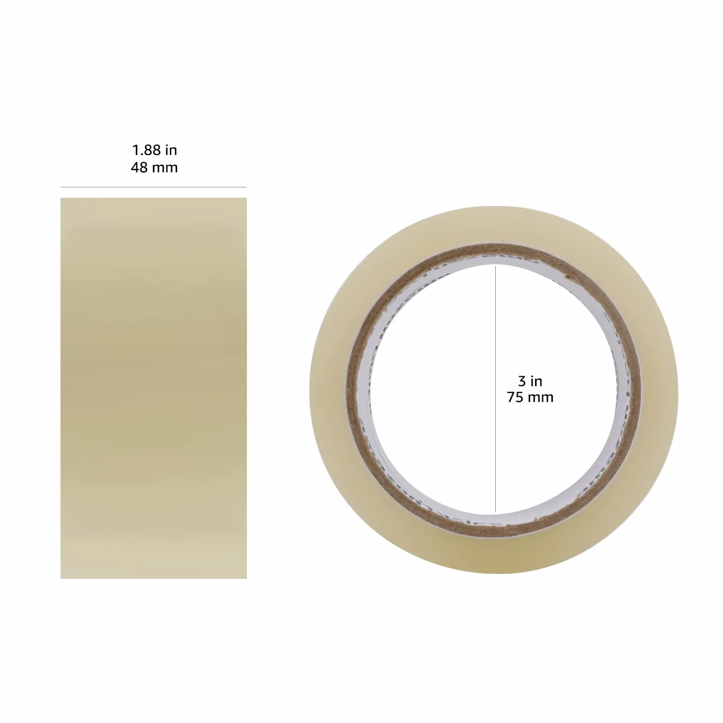 Amazon Basics Paketband, 48 mm x 66 m, 0.046mm dick, transparent, 6 Rollen
