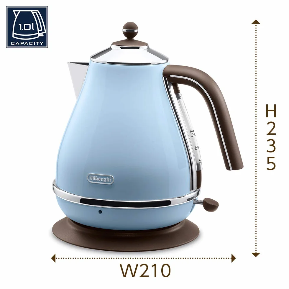 Electric kettle (1.0L)「ICONA Vintage Collection」KBOV1200J-AZ (Azzurro Blue)【Japan Domestic genuine products】
