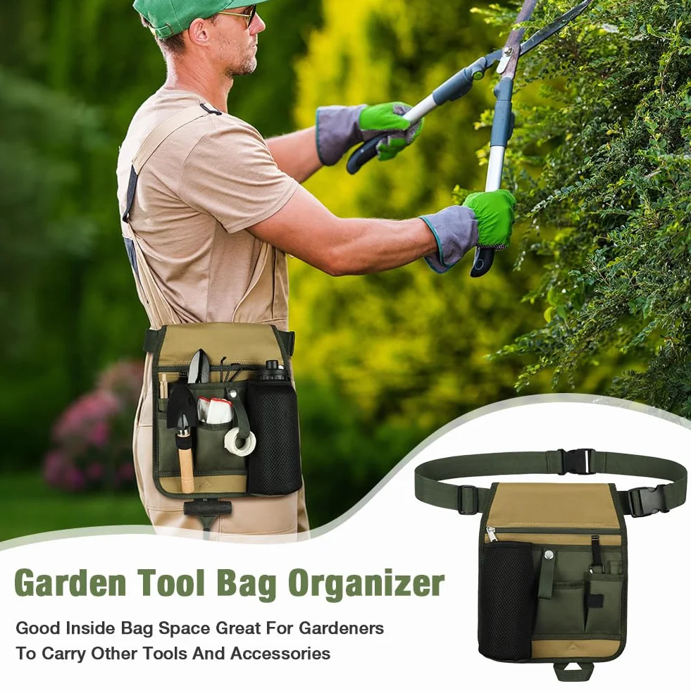 Gartenwerkzeuge Gürteltasche mit 6 Taschen, hochwertige Werkzeuggürtel, Herren Verstellbare Kinder Werkzeugtasche Gürtel, Gartengeräte-Speicher-Beutel, Oxford Werkzeug Gürteltasche,28 * 23cm