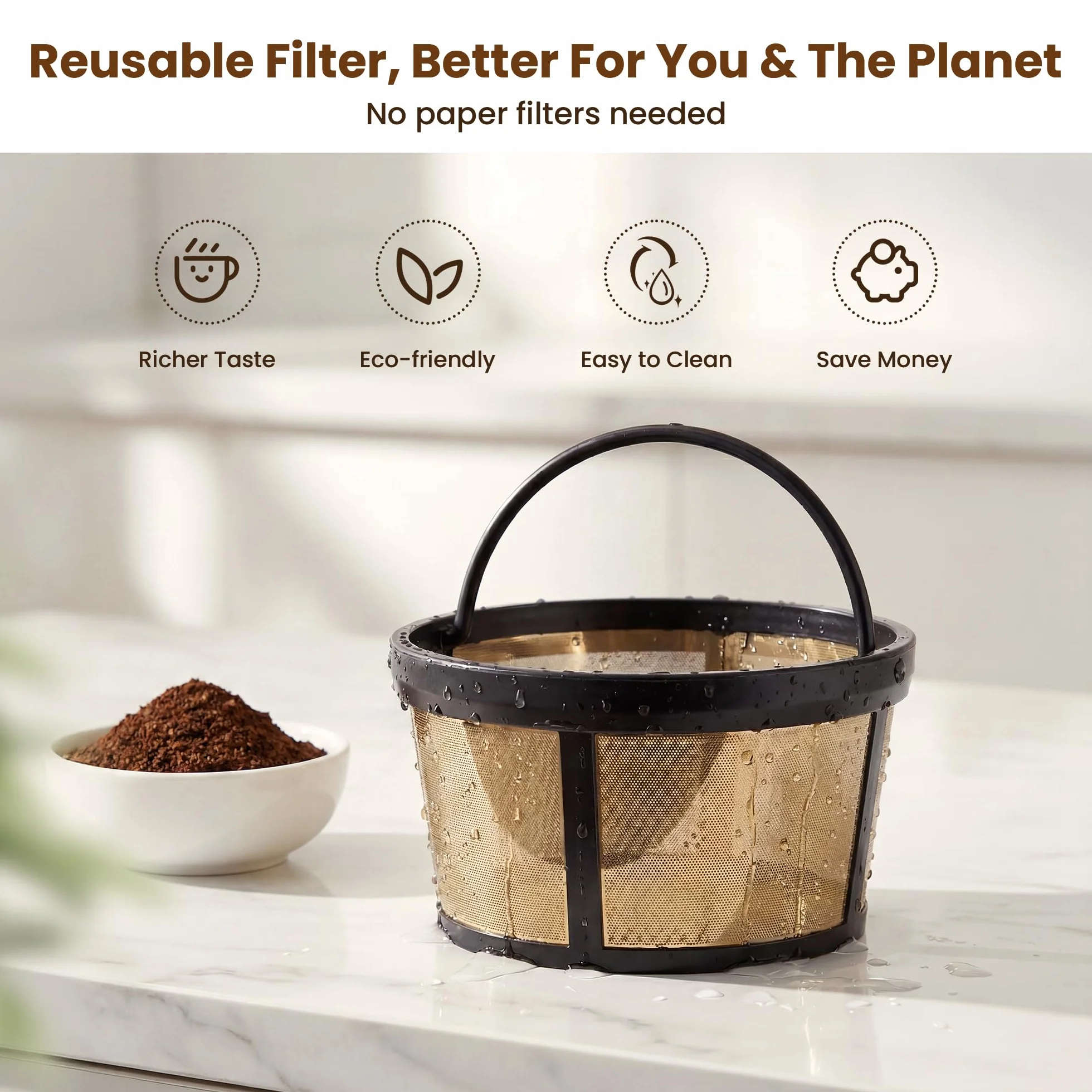 Morpilot 2-Way Coffee Maker, Compatible with K-Cup Pods or Grounds, Compact Drip Coffee Machine with 20oz/600ml Carafe Sizes, 4 Temperature Settings, 60 Min Keep Warm