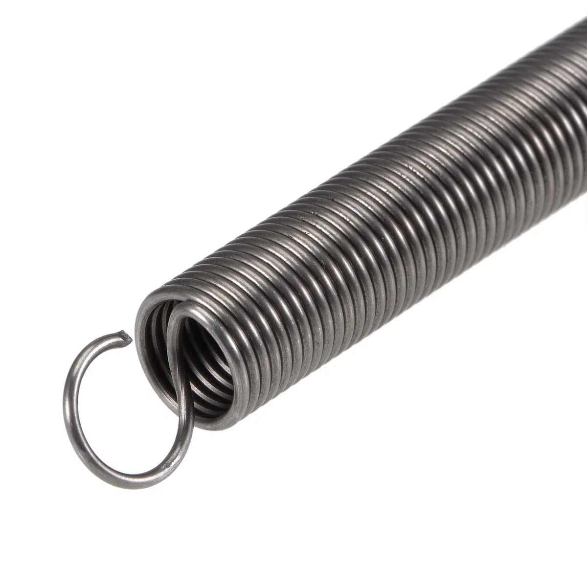 sourcing map 2 Stück Spannfeder Zugfedern, 10 mm Außendurchmesser, 1 mm Drahtstärke, 136 mm Verlängerte Länge, 80 mm Freie Länge, Federstahl, 1,5 kg Tragfähigkeit, Grau