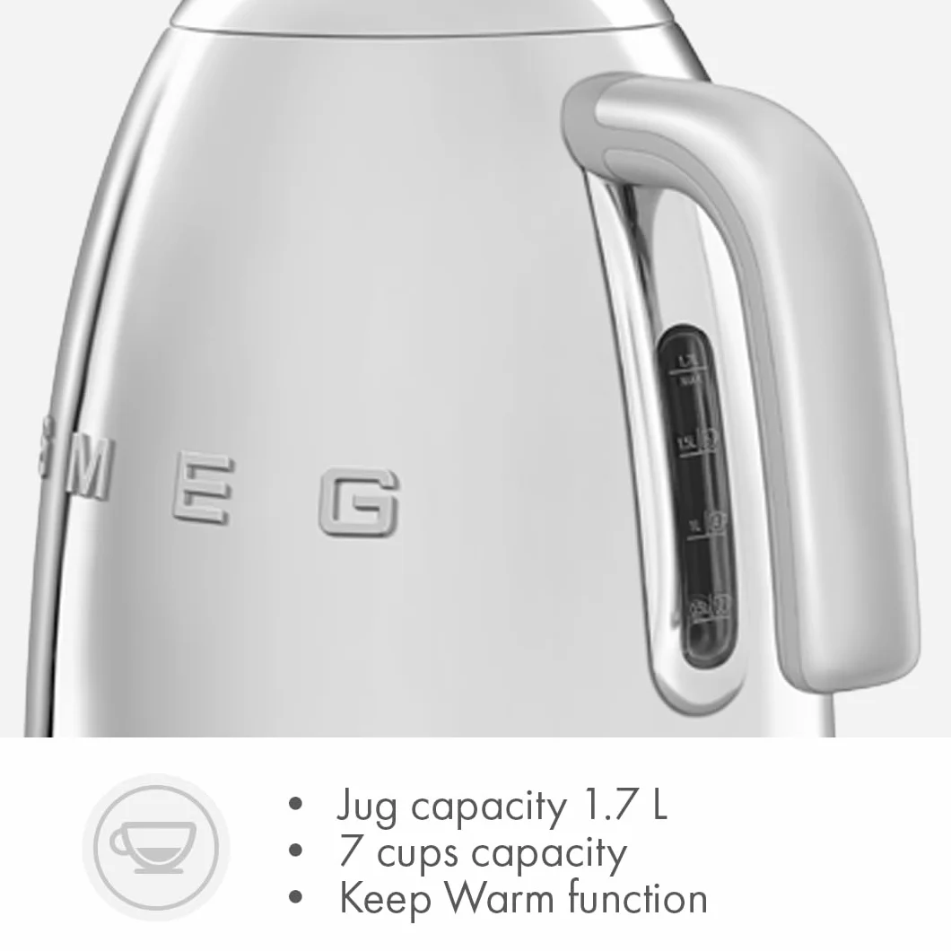 Variable Temperature Electric Kettle 1.7L (7 Cup), Stainless Steel Tea & Coffee Kettle, Fast Boil, Adjustable Temp 122°F–212°F, Keep Warm, Auto Shut-Off, 360° Base, Retro Style-Silver