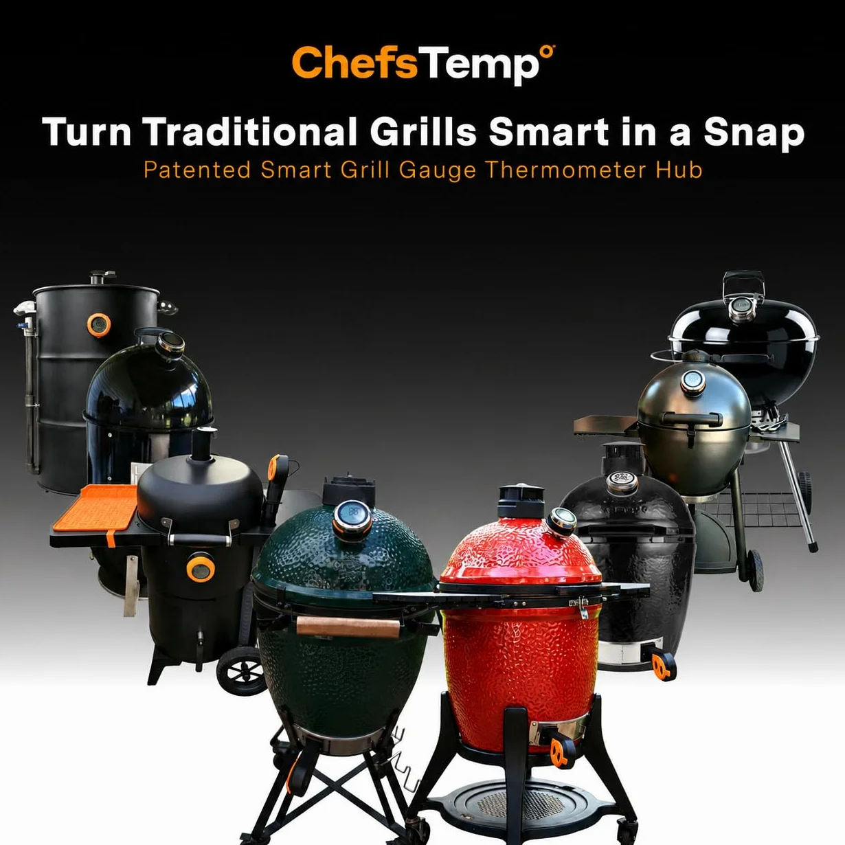 ProTemp S1 Patented Smart Grill Gauge Thermometer Hub Wi-Fi and Bluetooth | Universal Replacement Accessories (3.5"length 0.3"Dia)