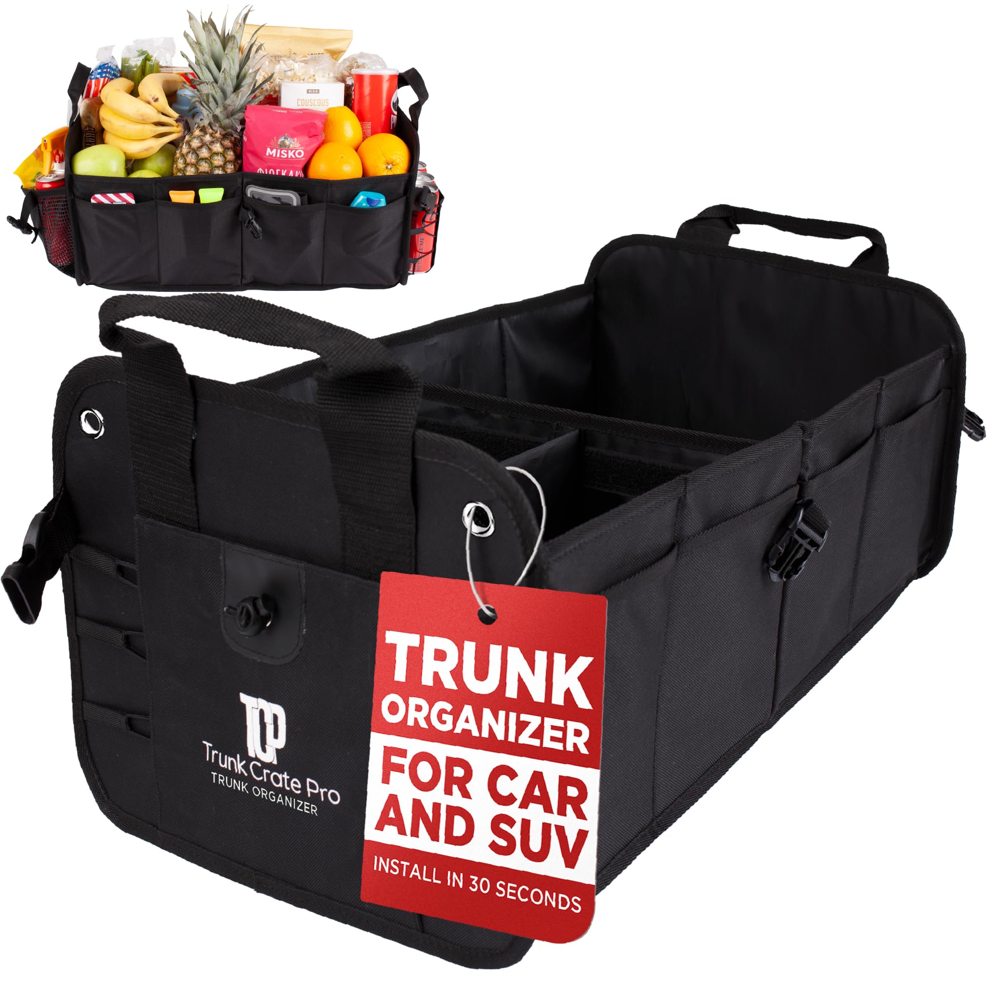 Chic Pink Collapsible Trunk Organizer with Dividers