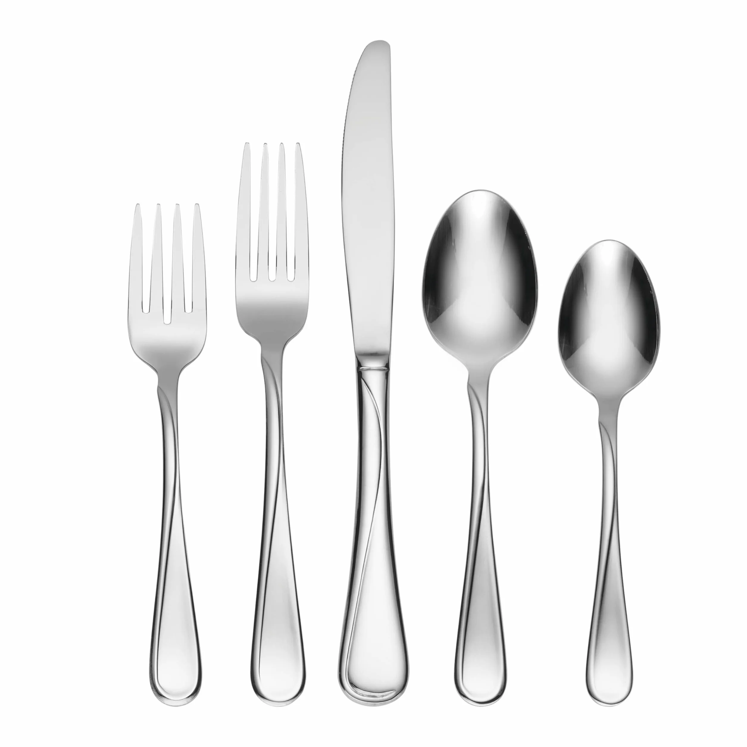 Oneida Flight 65-Piece 18/0 Silverware Set for 12, Flatware | mirror finish, dishwasher safe | includes serving spoons and utensil set | cutlery set, wedding silverware