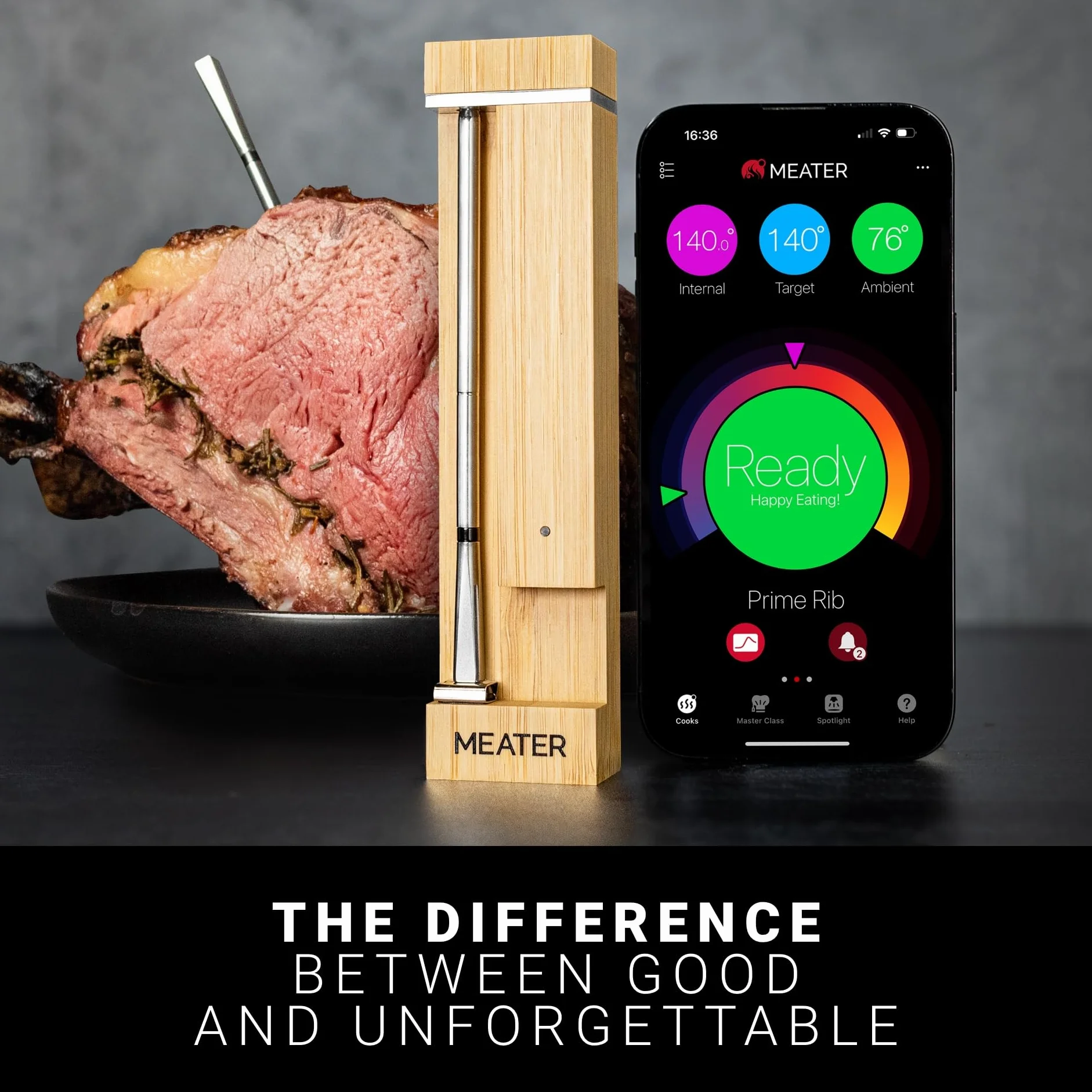 Pro Smart Meat Thermometer, Honey, Bluetooth, 1000°F, Long Range | 1000°F heat resistance, long range, certified accuracy. For BBQ, oven, grill, smoker, air fryer, deep fryer, sous vide.