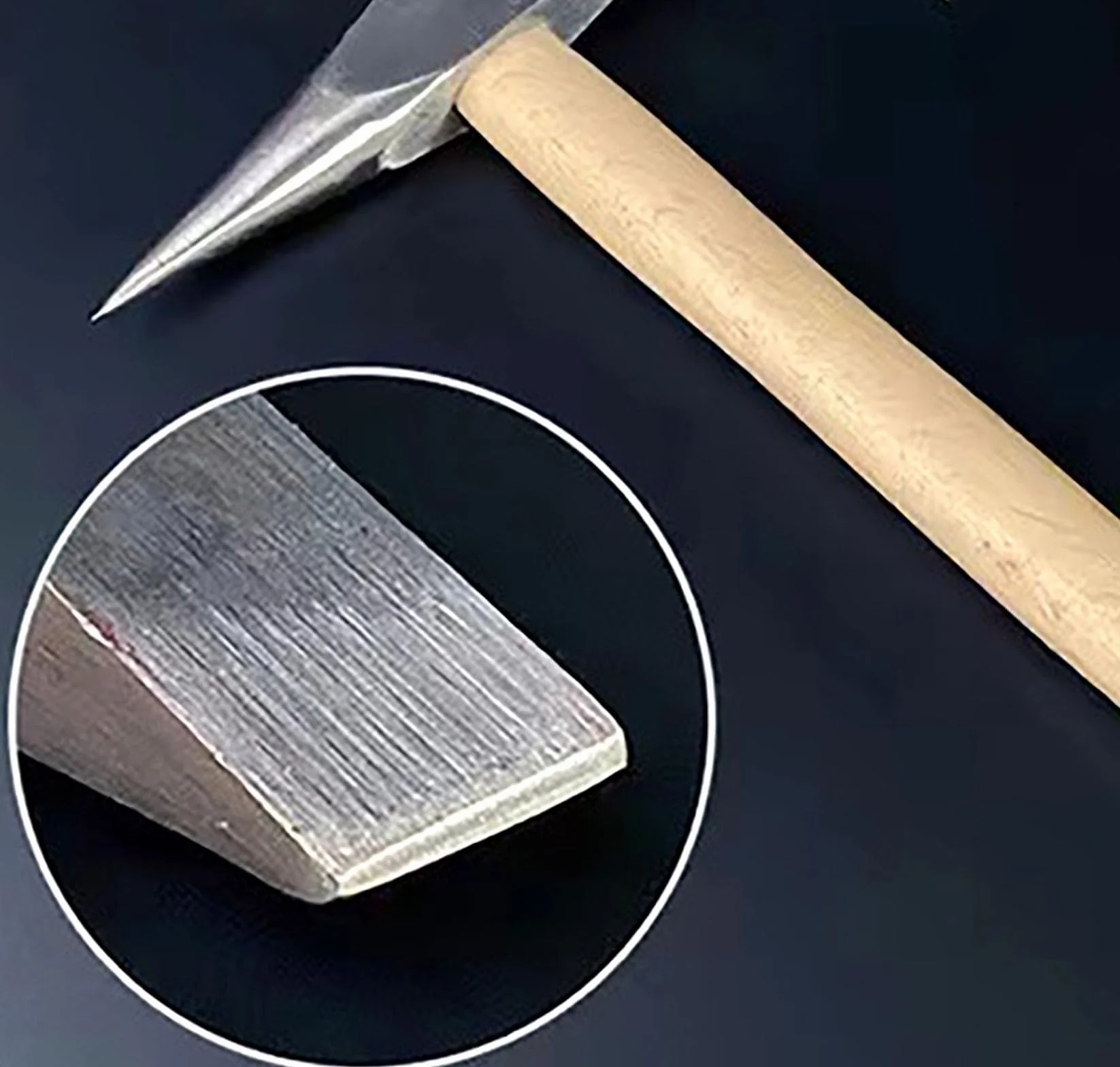 Schweißmeißelhammer, 11,8 Zoll, 0,3 kg, Zweikopf-geschmiedeter Stahl mit Holzgriff zum Schweißen und Zerkleinern von Eis (300 g)