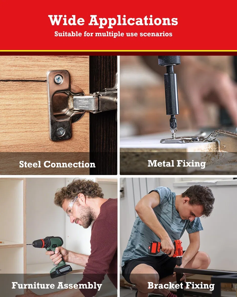 280 Stück Selbstschneidende Schrauben Kit, Edelstahl Blechschrauben Selbstschneidend, M4.2 Selbstbohrende Bohrschrauben (32mm/25mm/19mm/16mm/13mm) für Holz, Metallplatten, Dachfenster