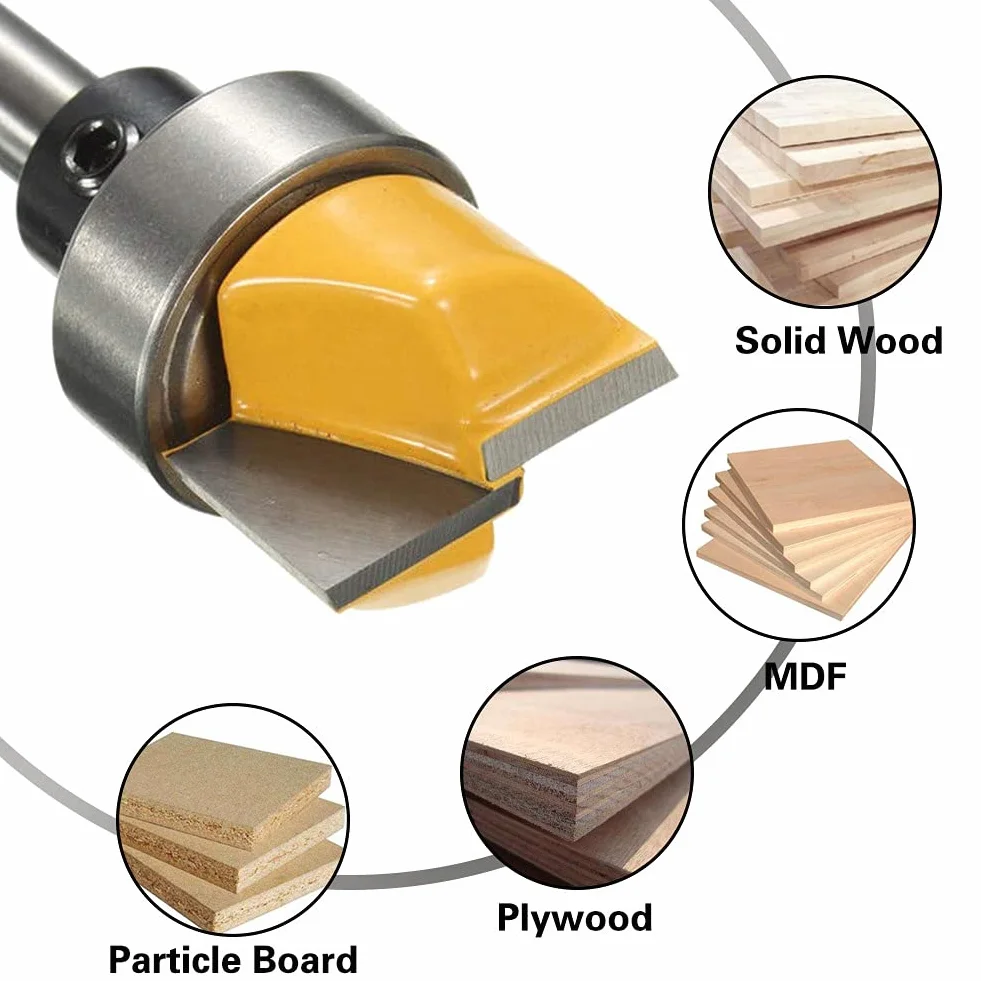 8mm Schaft Bündigfräser Kugellager Oben Bodenreinigung Holz Fräser Planfräser Hobelfräser Reinigungsfräser Bottom Bearing Flush Router Bit Oberfräser Fräser für Holzbearbeitung Fräswerkzeuge