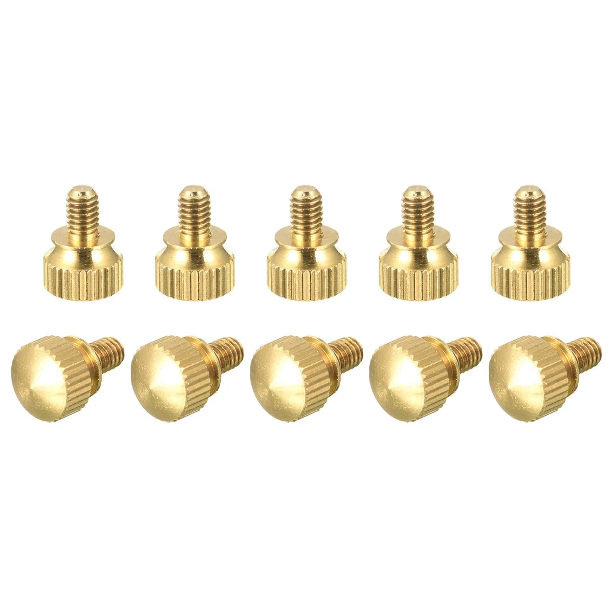 sourcing map 10 Stück Rändelschrauben M4x6mm Messing Schulterschrauben Stufen Griffknöpfe Befestigungen für PC Elektronisch Mechanisch