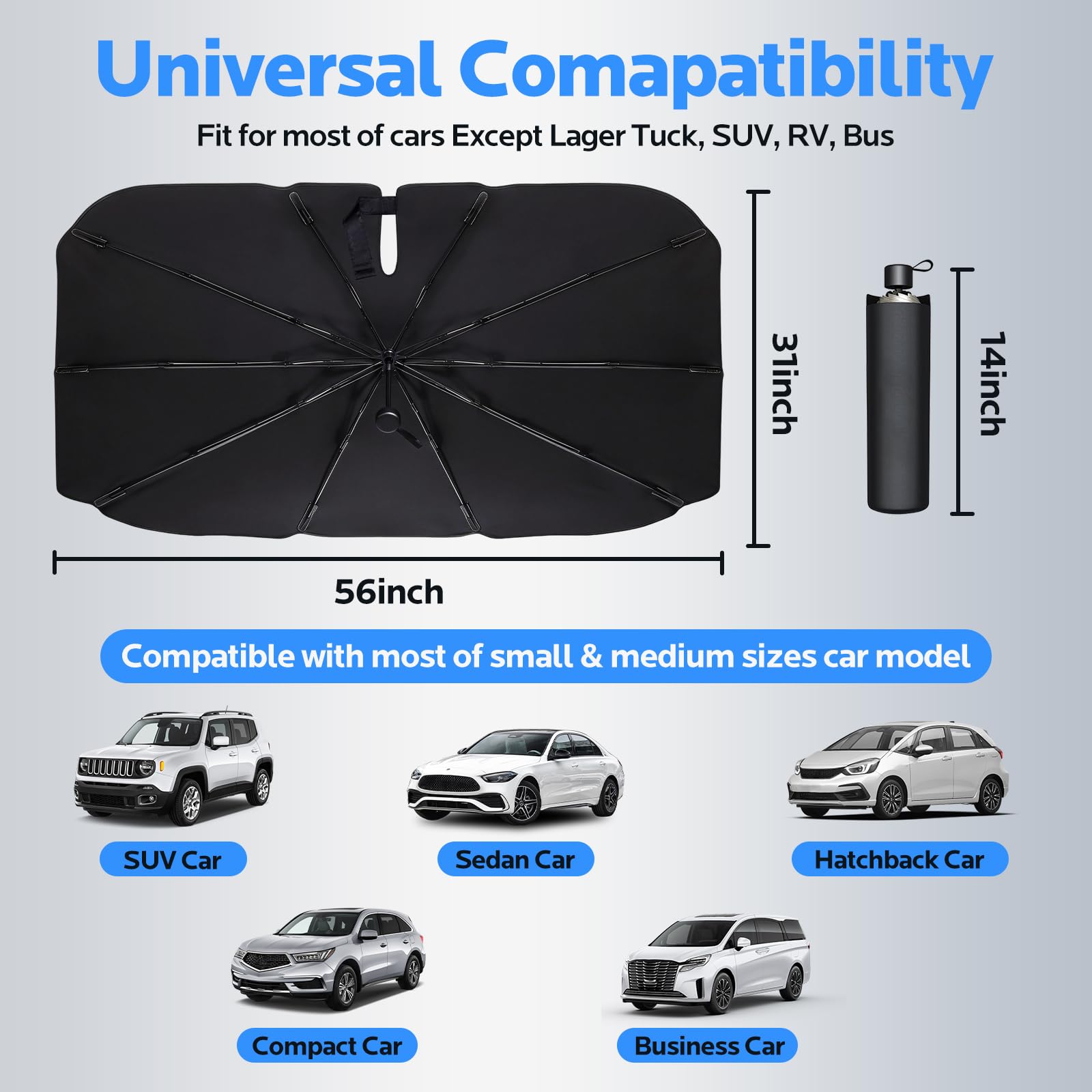 Automotive Windshield Umbrella Shade