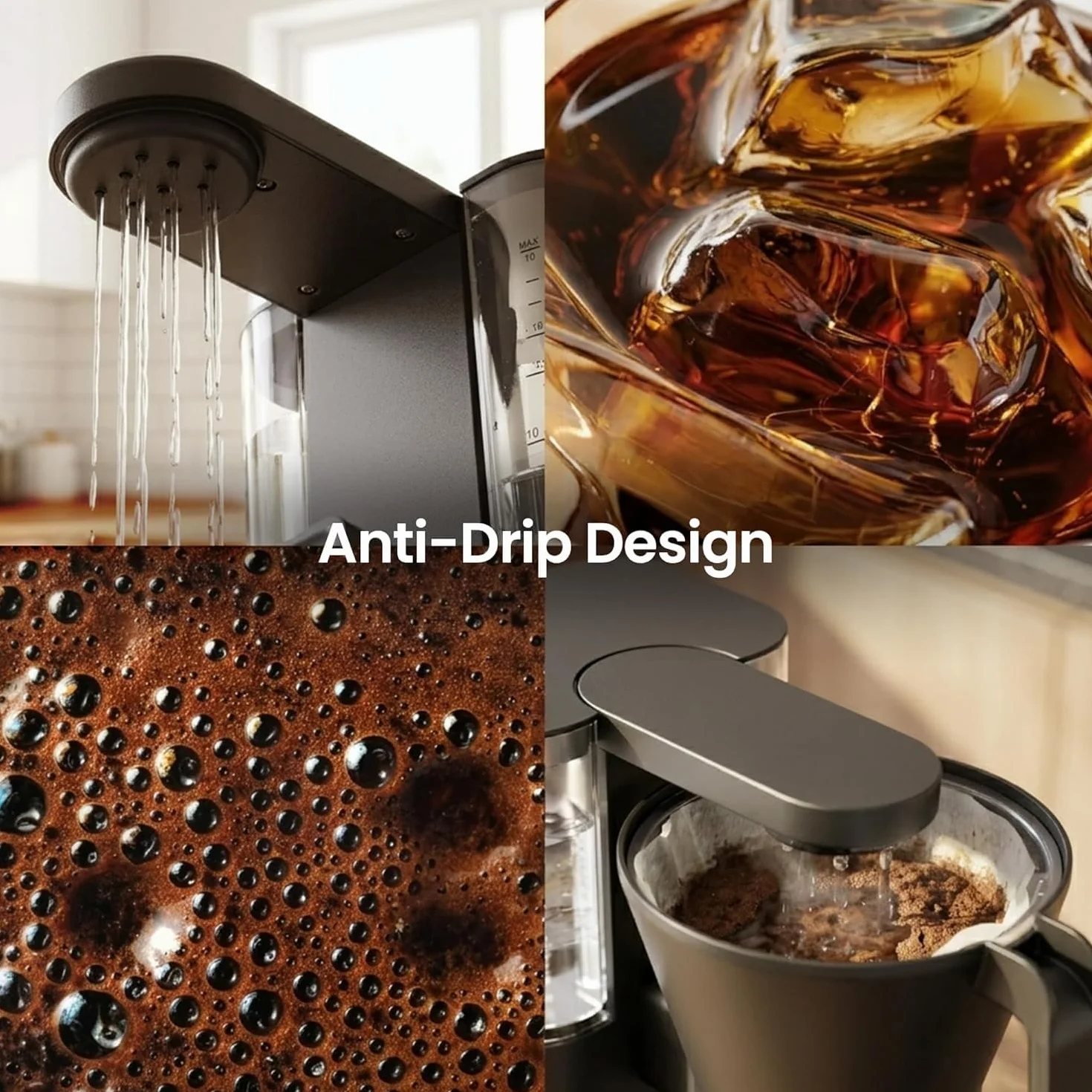 SCA-Certified 8-Cup Drip Coffee Maker with Pour-Over Control | 3-Second Heating at 197–205°F, Adjustable Flow, Removable 1.25L Water Tank, 20-Min Cold Brew and 40-Min Keep Warm