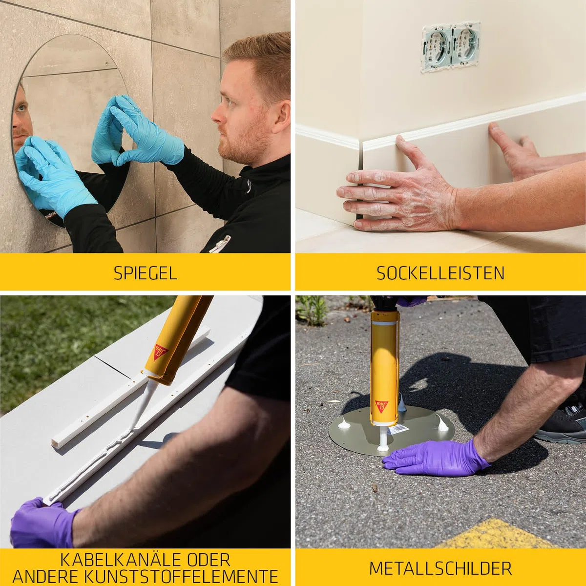 Sika– Bau- und Montagekleber – SikaBond 126 Maximum Tack - Weiß – Sehr starke Anfangshaftung – Für Metalle und Baustoffe – Lösemittelfrei – 300 ml