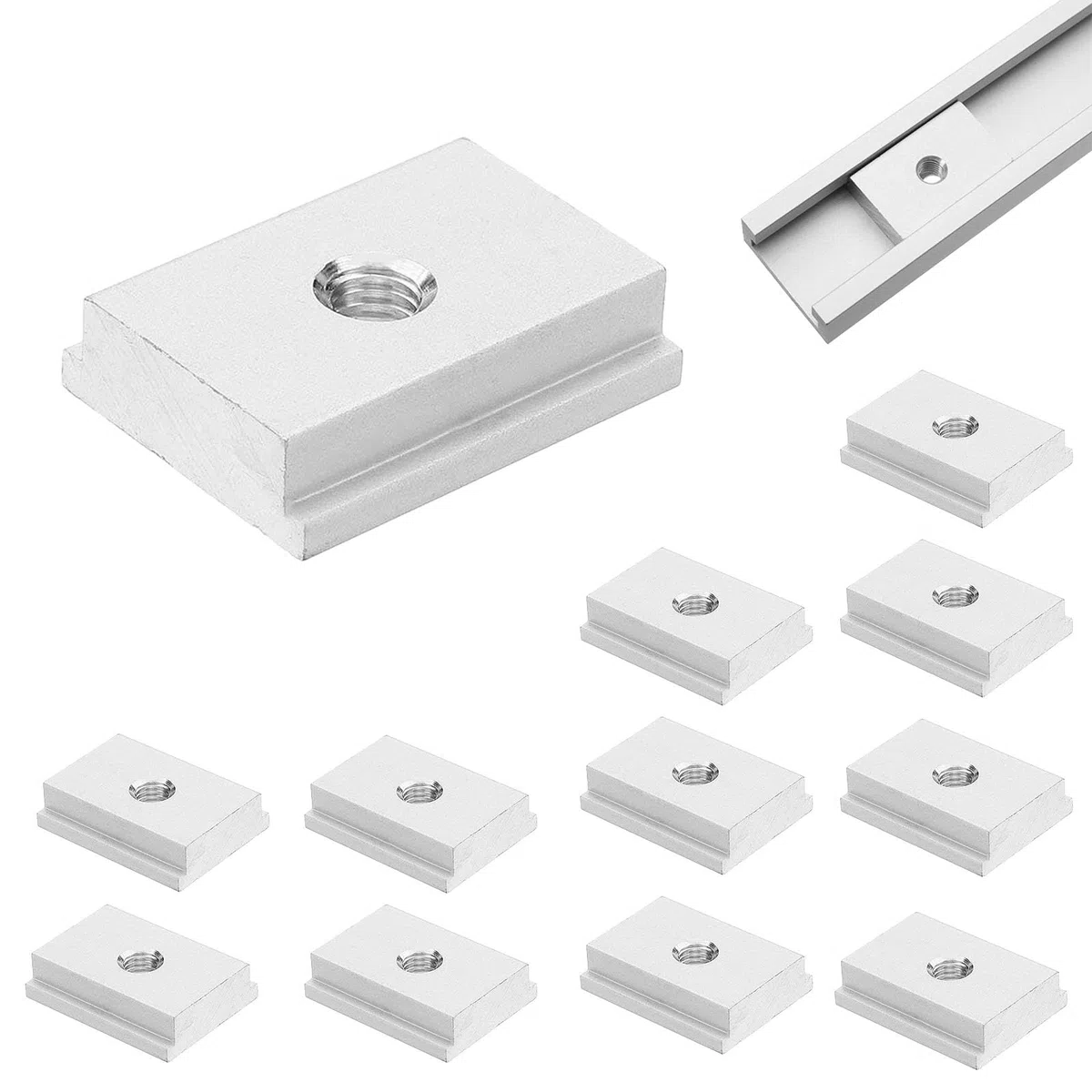Schiebemuttern M8, 12 Stück Nutensteine M8, 30 × 23 mm T-Schiene Gleitmuttern, Aluminiumlegierung Gleitmutter, für Holzbearbeitung und Aluminiumprofilprojekte
