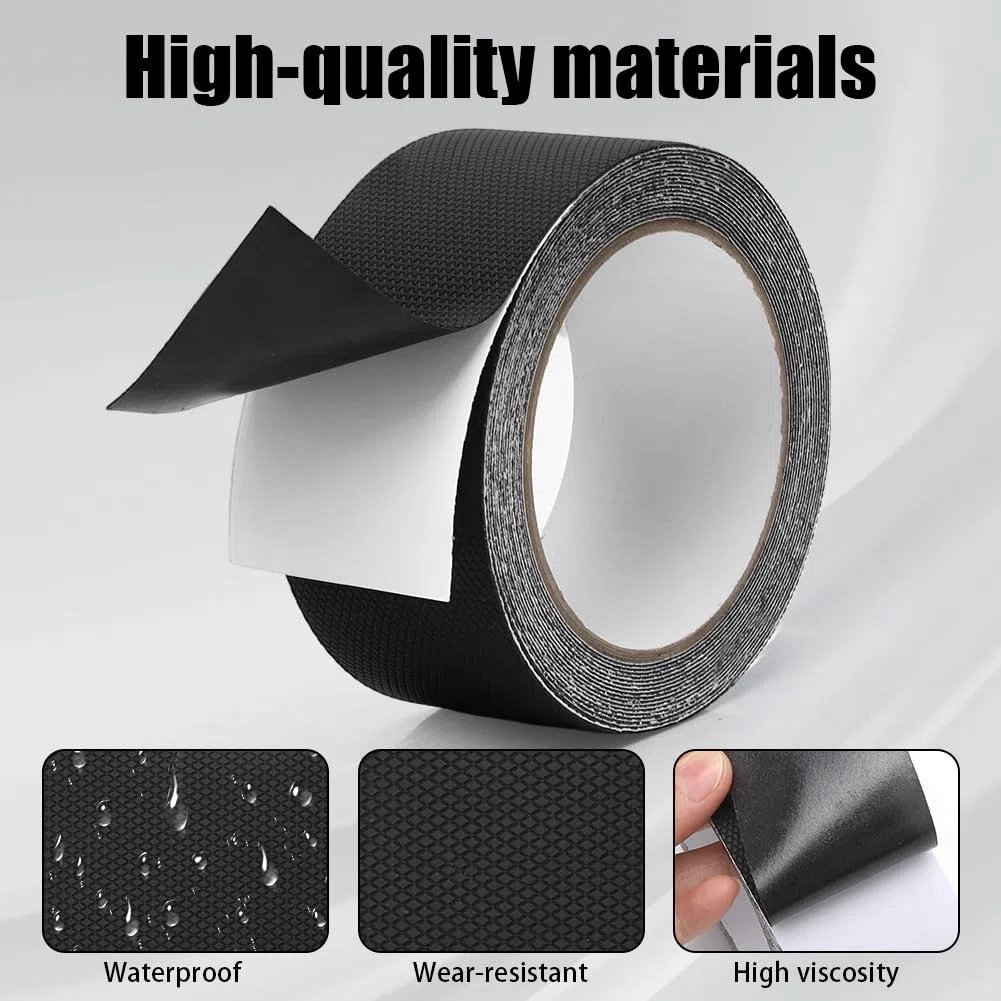 RANJIMA Anti-Rutsch Klebeband Gummi 50 mm x 5 m, rutschfestes Selbstklebeband Wasserfest und strapazierfähig für Treppenstufen Leiter Werkzeuge Bad und Garten