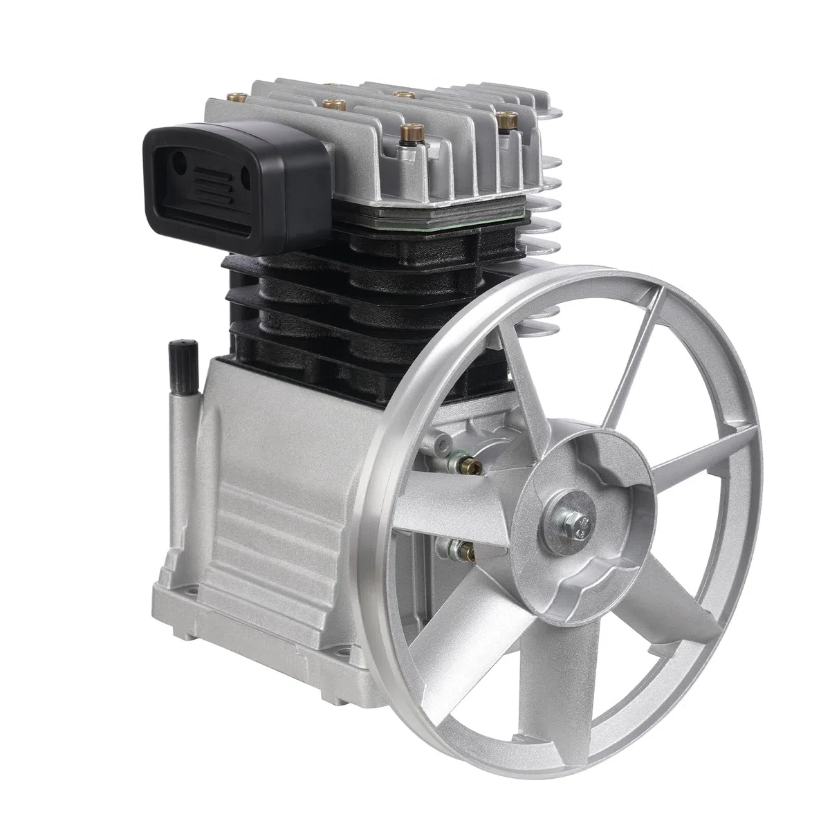 Luft-Kompressor-Pumpenkopf Einstufiger Zweizylinder-Luftkompressor-Pumpenkopf zweistufig Aluminium und Eisen 250L/min 3PS Lackierung Wartungstipps für 2,2KW Luftkompressor