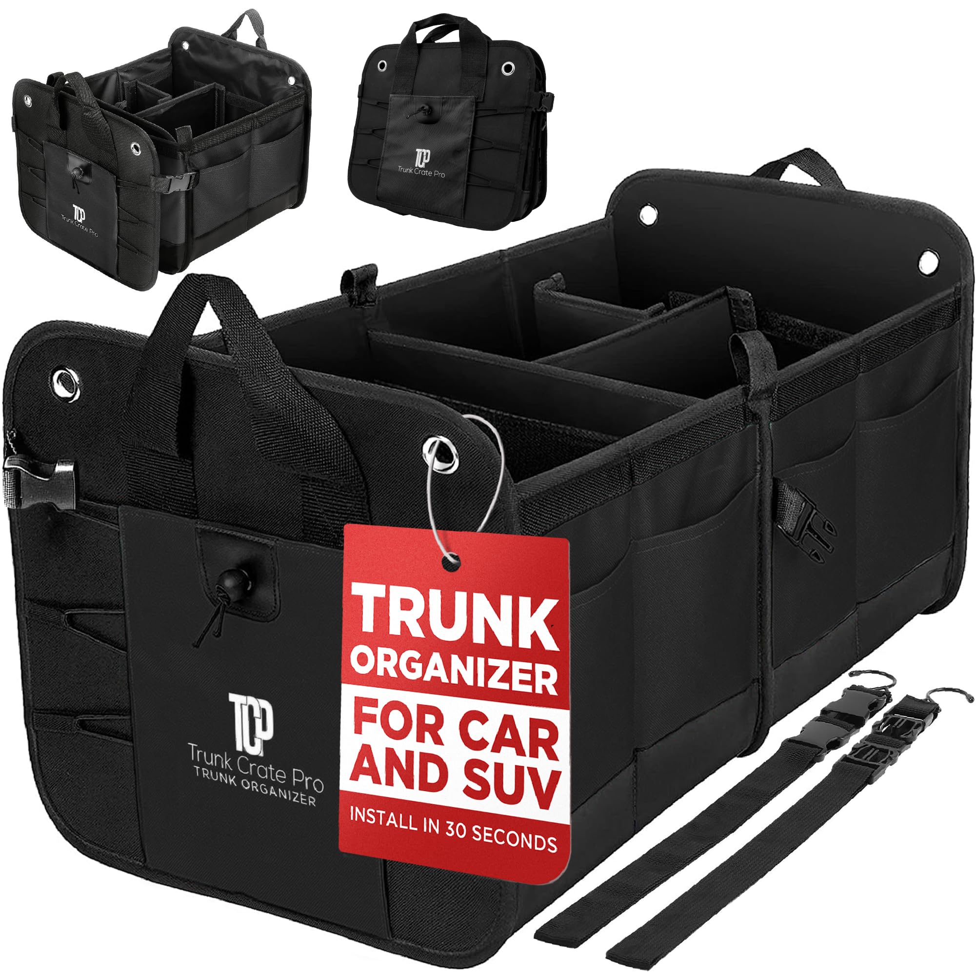Chic Pink Collapsible Trunk Organizer with Dividers