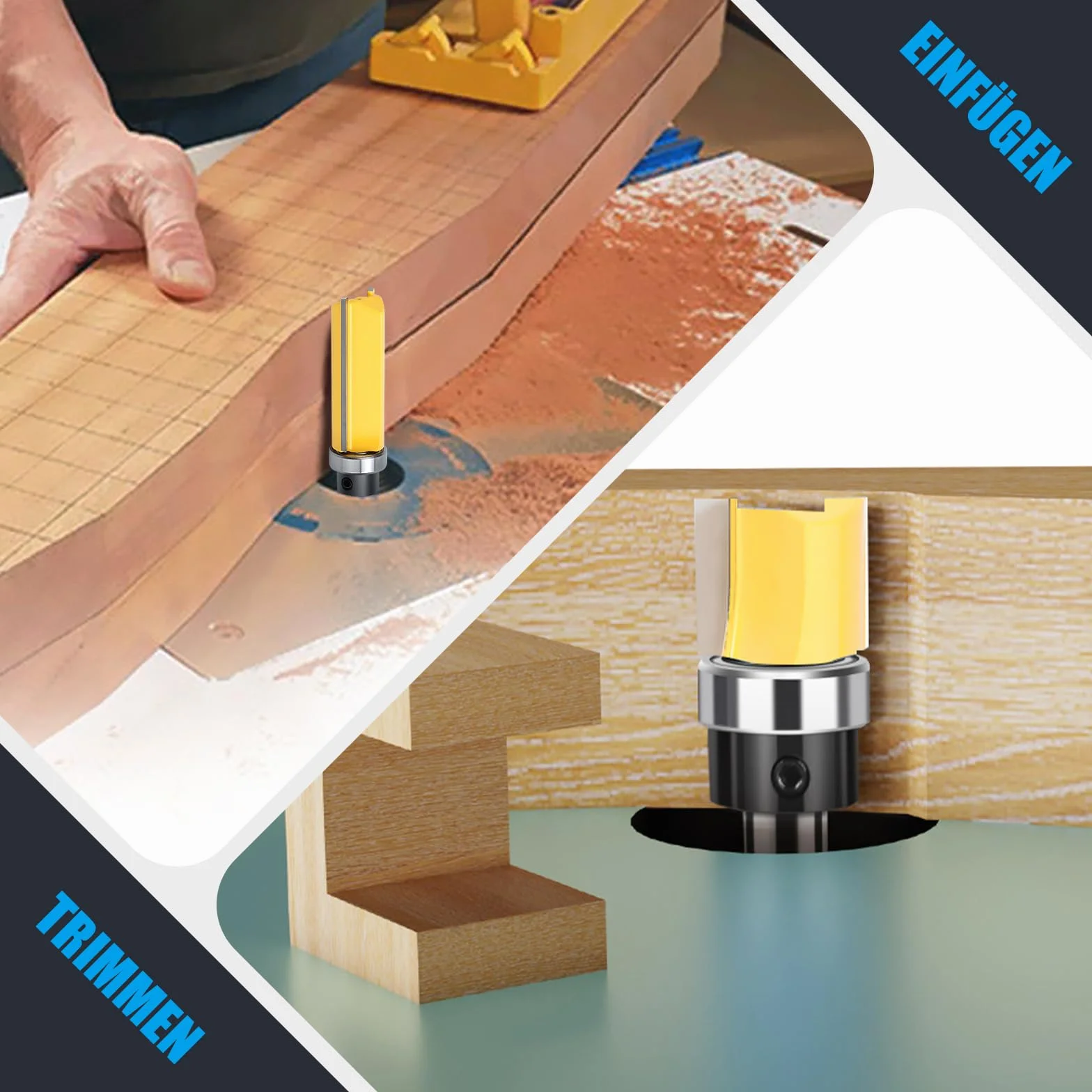 8mm Schaft Bündigfräser,Ø15.8mm,Arbeitslänge 30mm,mit Kugellager Hartmetall Klinge Handlich,langlebig und scharf für Holzbearbeitung DIY zu Hause