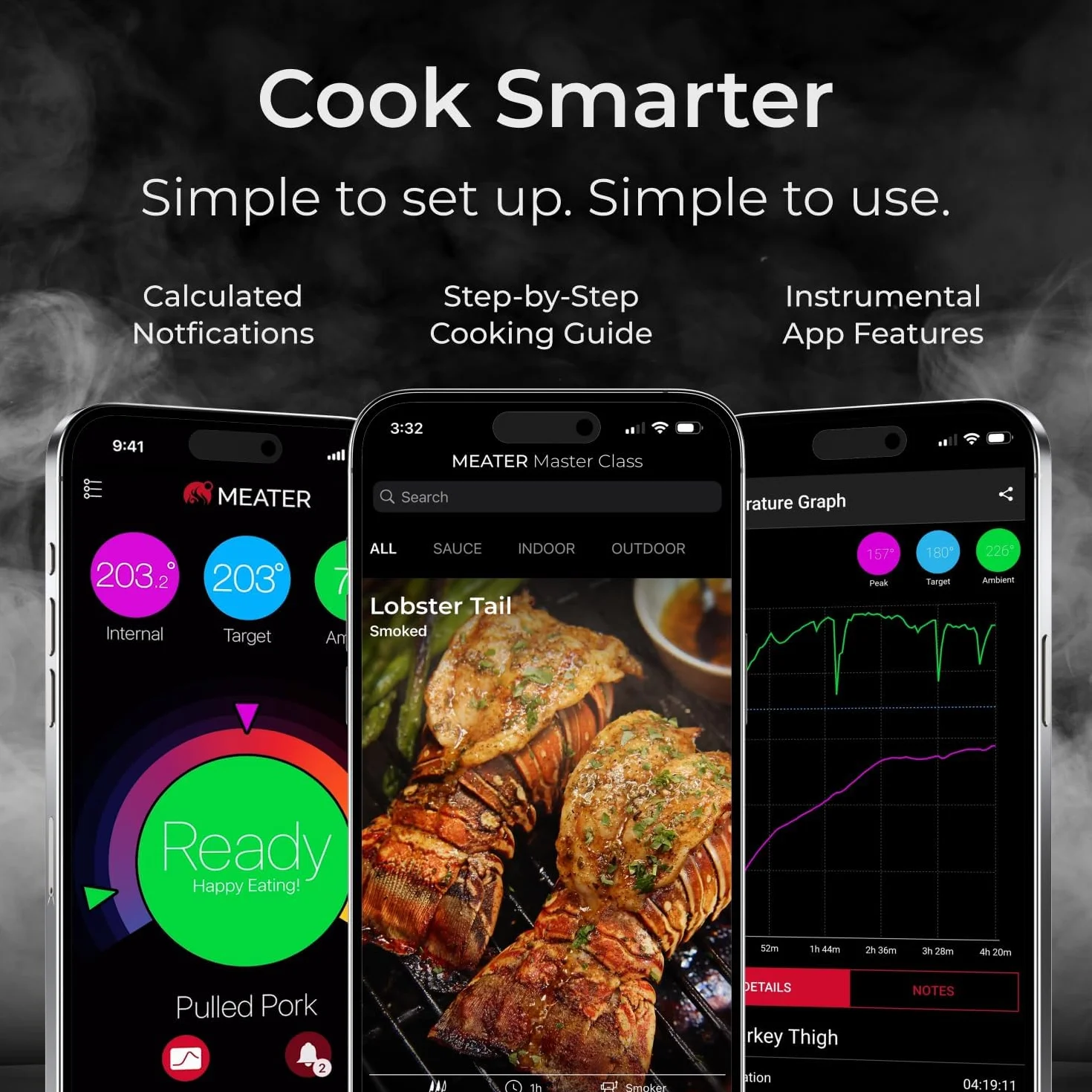 Pro Wireless Thermometer w/Towel & Bar Blade, Brown Sugar, 1000°F | Bluetooth wireless smart thermometer, long range, 1000°F heat resistance. Includes kitchen towel and bar blade bottle opener.