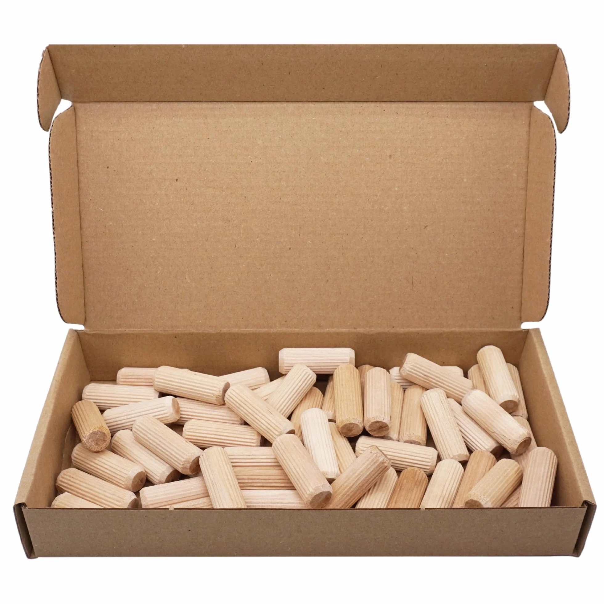 SKIR'CO (50 Stück) Holzdübel 12 x 35 mm, gerillte Holzdübel, geriffelte Stifte für Möbel, gerillte Dübel