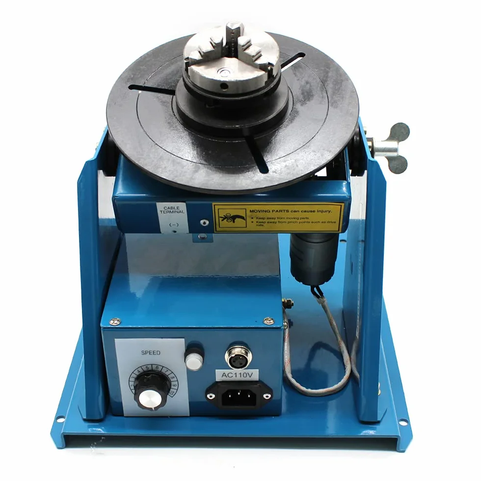 Schweißdrehtisch 0-90° Drehtisch Schweißdrehtisch Schweißpositionierer Rollbarer Drehtisch 10KG/5KG Dreibackenfutter zum Schneiden, Schleifen, Montieren