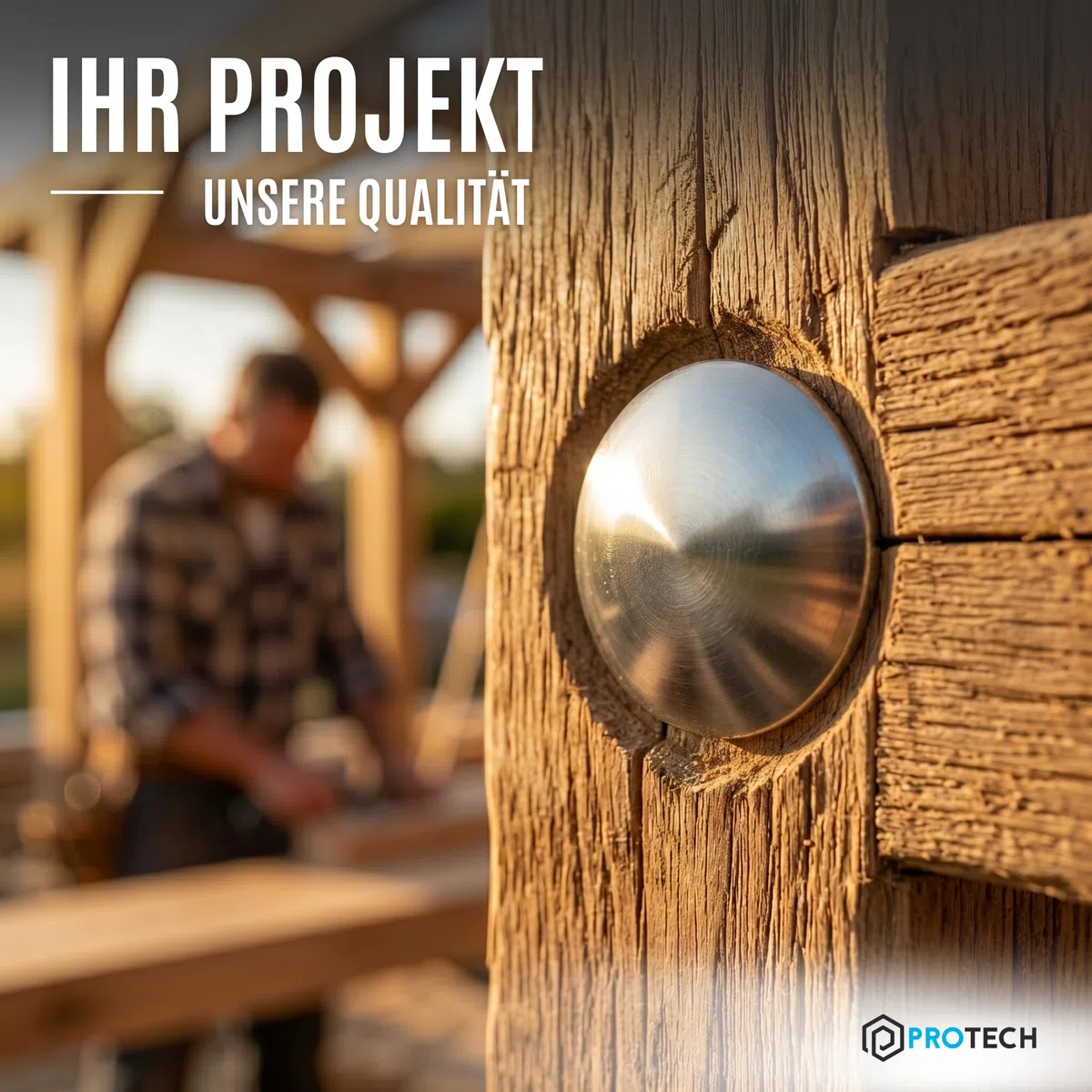 PROTECH 15 Stück Schlossschrauben M8x30 DIN 603 | Rostfreier Edelstahl A2 V2A | Flachrundschrauben mit Vierkantansatz & Vollgewinde für Holz Zaun Tor
