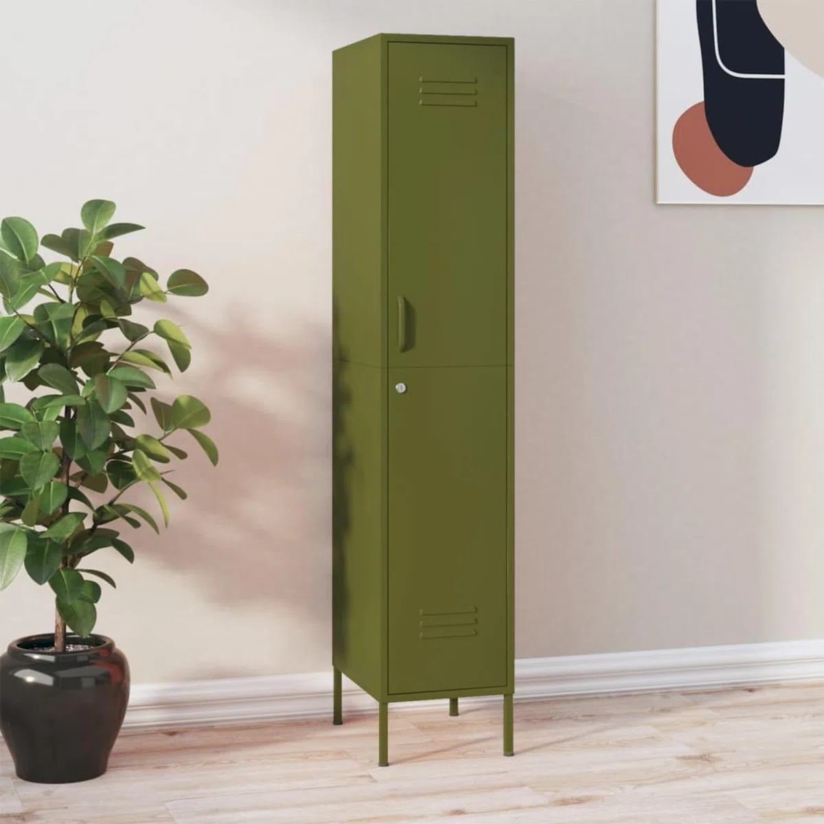 ARKEM Schließfachschrank Olivgrün 35x46x180 cm Stahl Spind Schrank SchließFachschrank AufbewahrungsschräNke Stahlschrank