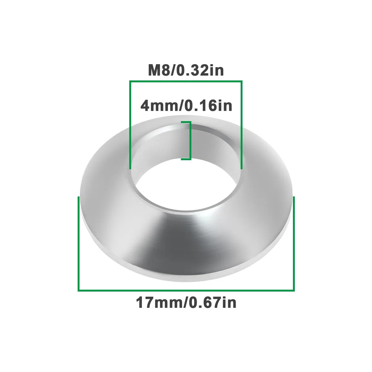 5 Stück M8 Kugelscheibe Edelstahl Verchromt Außendurchmesser 17 Mm Kompatibel mit der Befestigung von Lederbesätzen An Autotüren