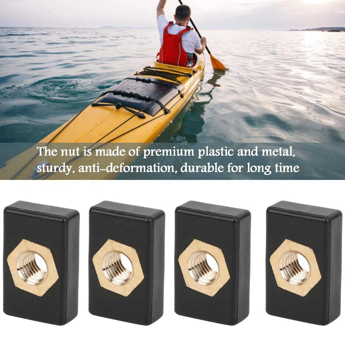Leichtmetall Vierkantmuttern Set Kajak Kanu Boote Marine Zubehör Quadratische Muttern Ersatzteile Montage Hardware Schienen Adapter für Kunststoff Aluminiumrahmen