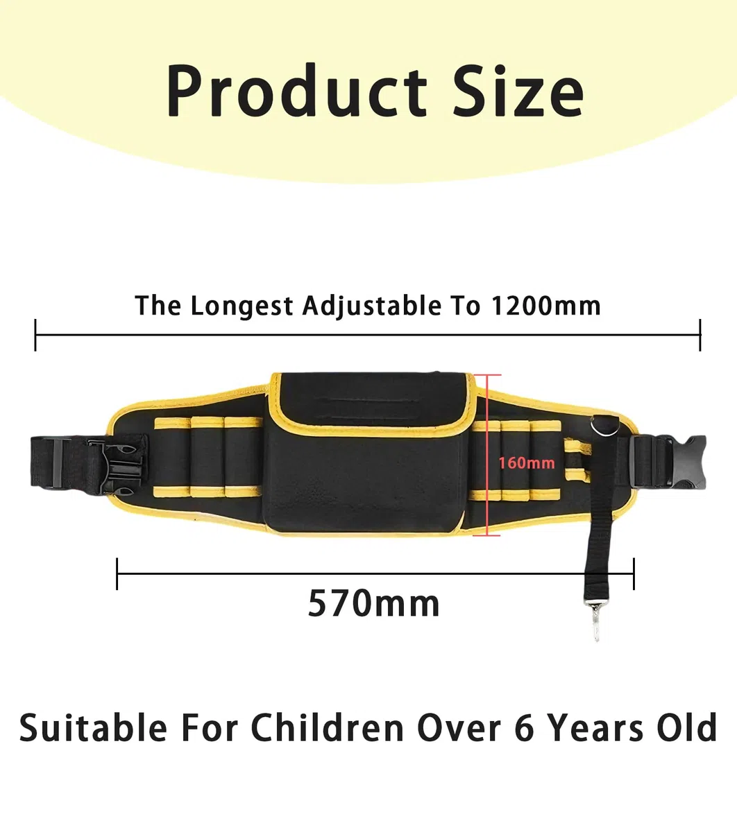 TAKONE Werkzeuggürtel Kinder verstellbar Canvas Taschen Karabiner | verstellbarer Werkzeuggürtel Kinder; Canvas Material; Taschen & Karabiner; Hammerschlaufe; leicht