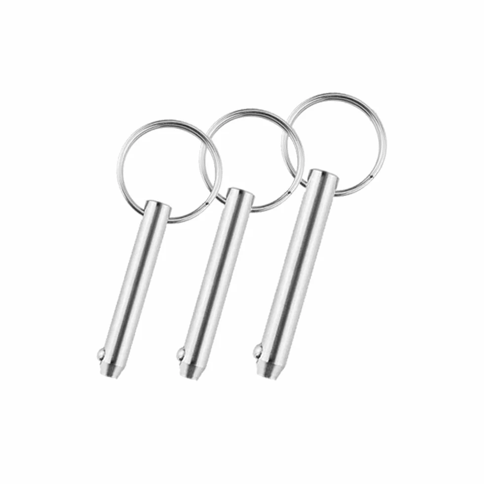 4 Stück Edelstahl Schnellablöser Pin mit federbelasteten Kugel Endkreis Ring Edelstahl, Bimini -Oberteile für Bootezubehör (8x55mm)