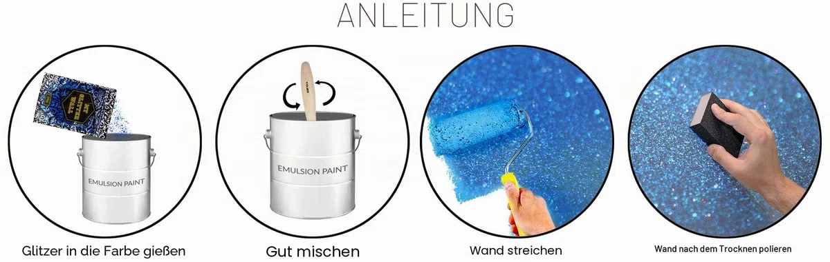 Goldener Wandglitzer für Dispersionsfarbe, 150 g, für den Innen- und Außenbereich