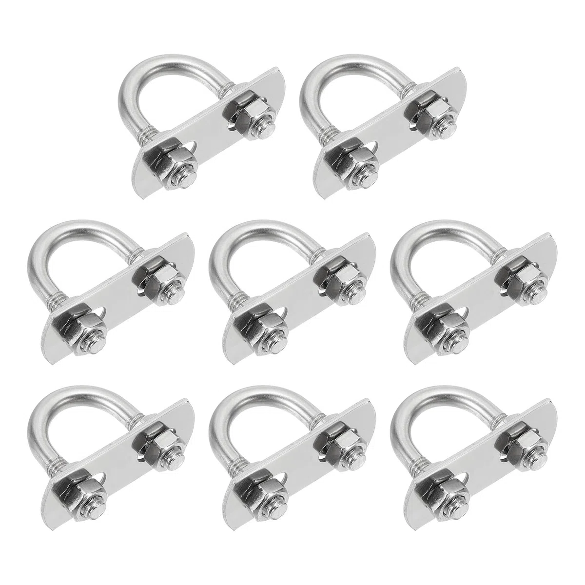 QUARKZMAN 8 Stück M6 U-Bolzen 14mm(0.55") Innere Breite 32mm Länge 304 Edelstahl Rundbiegung U-Klemme Mit Muttern Und Platten Für Ski Boot Fischereiboot