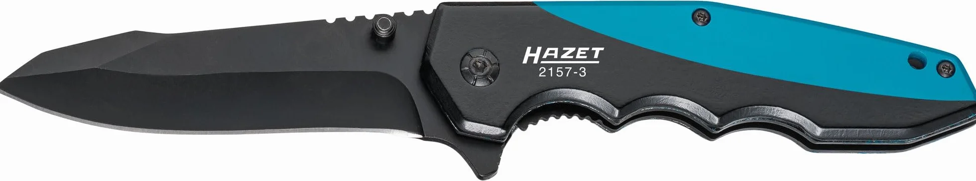 HAZET Klappmesser 2157-3 I Outdoor Taschenmesser mit hochwertiger Edelstahl-Klinge I Aluminium-Griff mit Fingermulden für den Einsatz in Werkstatt, Industrie oder Hobby