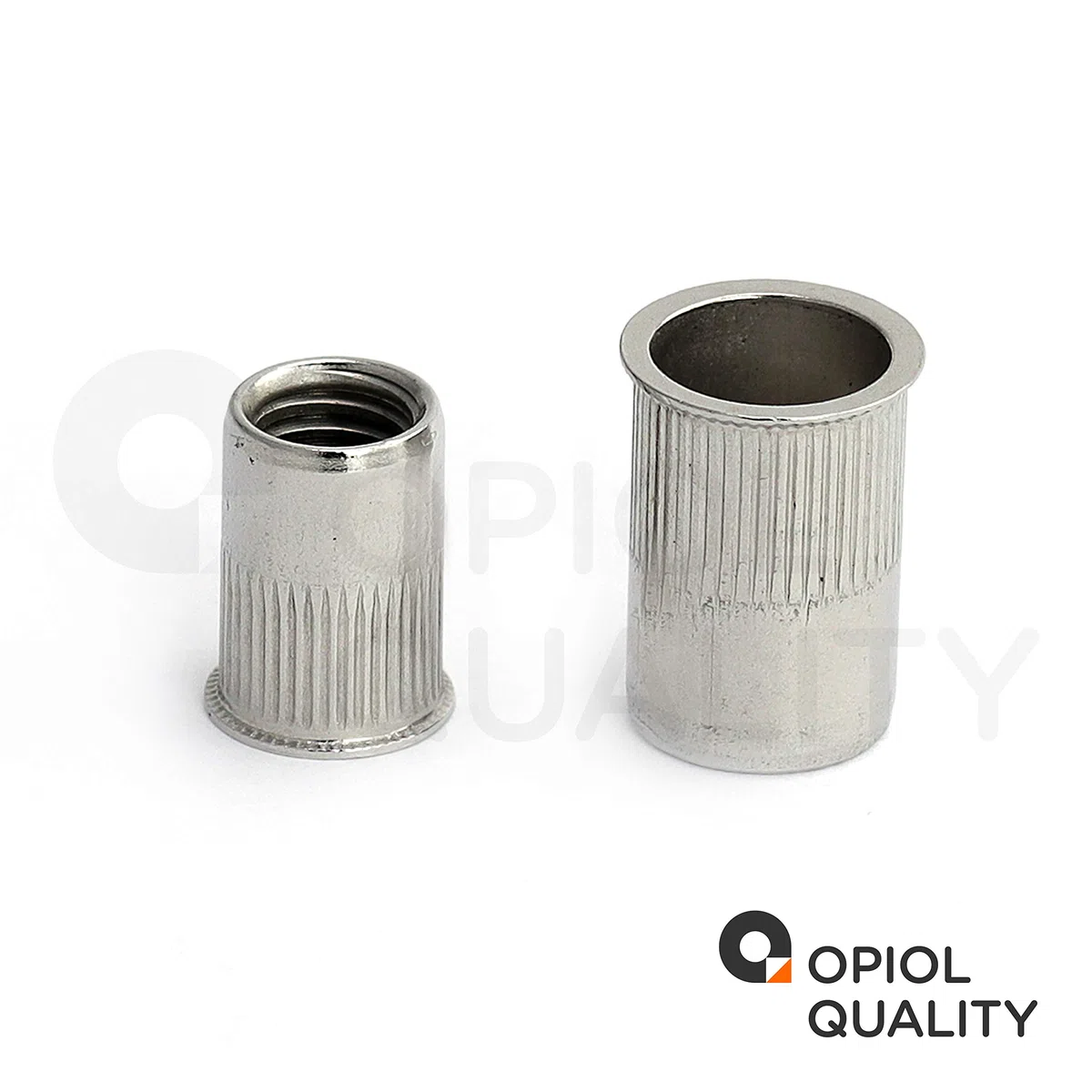Einnietmuttern kl. Senkkopf Rundschaft offen gerändelt M4x10 mm aus Edelstahl A2 V2A (20 Stück) Nietmuttern Muttern Senkkopfmuttern Blindnietmuttern