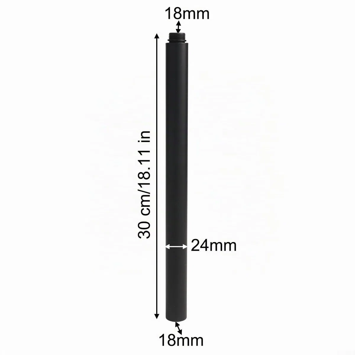 Duschsystem-Verlängerungsstange, 30 cm, Edelstahl, Dusch-Verlängerungsrohr, Badezimmer-Duschrohr-Kopf-Verlängerung, verchromt, Schwarz