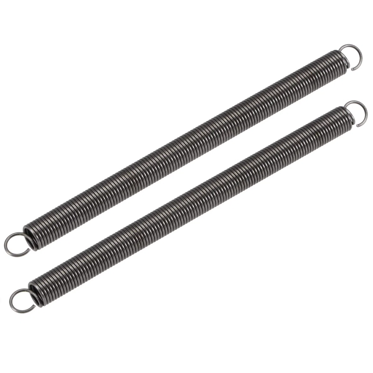 sourcing map 2 Stück Spannfeder Zugfedern, 10 mm Außendurchmesser, 1,2 mm Drahtstärke, 272 mm Verlängerte Länge, 160 mm Freie Länge, Federstahl, 3 kg Tragfähigkeit, Grau