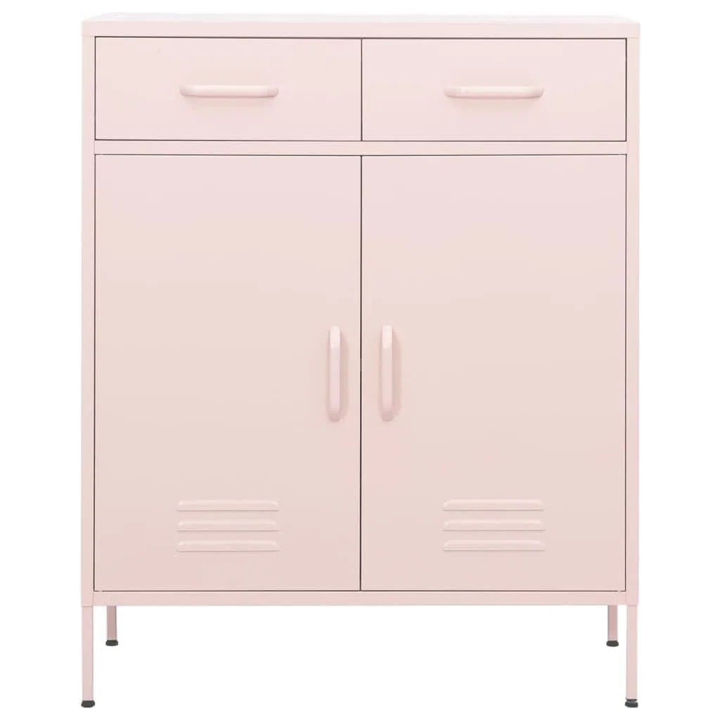 Lagerschrank Rosa 80x35x101,5 cm Stahl Büro-Stauschrank Wohnzimmerschrank Möbel für das Wohnzimmer Geeignet für Wohnzimmer, Schlafzimmer, Büro