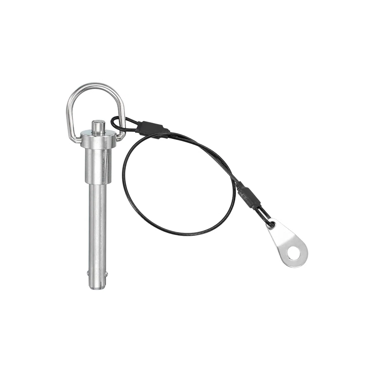 PATIKIL Edelstahl-Ringgriff-Verriegelungsstift 5/16" x 1,57", 304 Edelstahl-Kugelverriegelungsstifte Schnellverschluss-Sicherungsstifte mit Knopf 25 cm Draht (8 x 40mm)